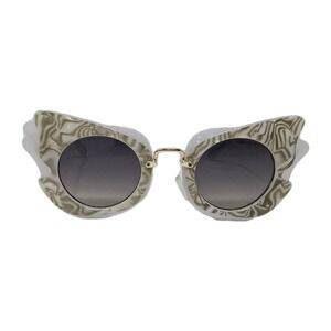 The Day Womens Butterfly Sunglasses White Gold Polycarbonate UV400 10162